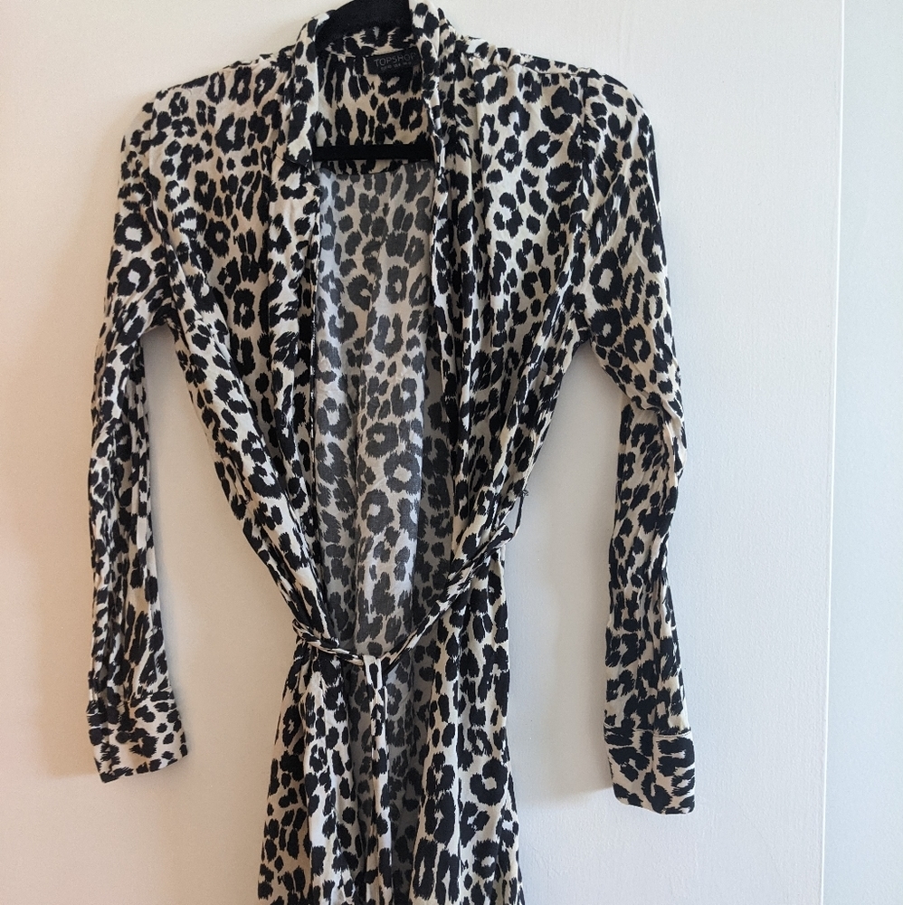 Topshop animal print robe dress coverup